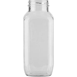 6 oz. French Square Glass Jar, 43mm 43-485  Square glass jars, Glass jars,  Glass spice jars