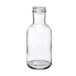 Clear glass stout bottle, 70mm dia.x 160mm h