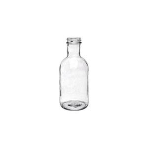 Clear glass stout bottle, 76mm dia.x 180mm h