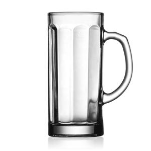 Wholesale drinking water juice jug cups transparent glass beer mugs with handle, 72mm dia.x 160mm h