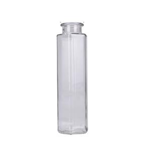 Hex shaped glass juice bottle with cork 330ml, 60mm dia.x 198mm h Hex shaped glass juice bottle with cork 330ml, 60mm dia.x 198mm h