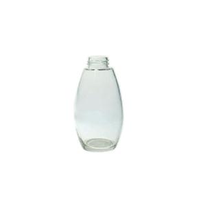 Elegant oval beverage glass bottle, 85mm dia.x 160mm h