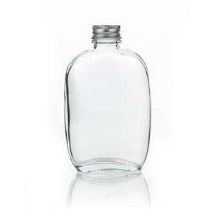 Clear glass drink bottle, 74mm dia.x 126mm h