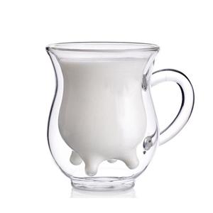 Double layer heat-resistant glass cow cups, 11mm dia.x 8.5mm h