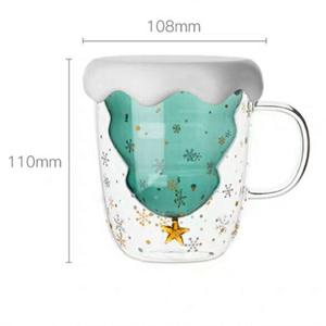 Double wall glass mug, 108mm dia.x 110mm h