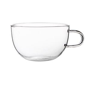 Glass jumbo mugs with handle for coffee, 100mm dia.x 60mm h