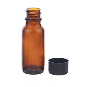 0.5oz/15ml amber boston round bottle, 25.8mm dia.x 67.8mm h