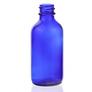 2oz/60ml blue boston round bottle, 39mm dia.x 94mm h
