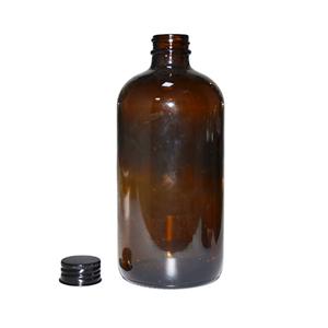 16oz amber boston bottle, 75mm dia.x 169mm h