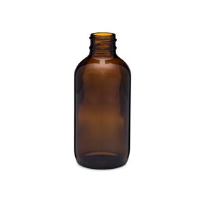4oz/120ml amber boston round bottle, 49mm dia.x 113mm h