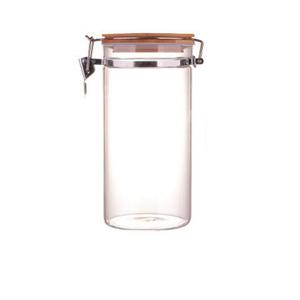 Food storage canister airtight glass jar pasta glass, 100mm dia.x 210mm h