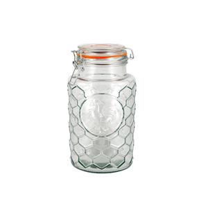 Clip top glass jar, 105mm dia.x 195mm h