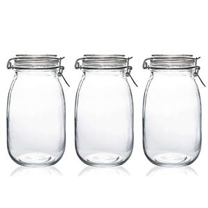 2l hermetic glass terrines, 120mm dia.x 235mm h