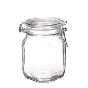 Clip top glass jar, 65mm dia.x 117mm h