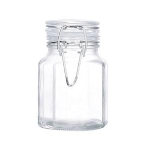 Clip top glass jar square 120ml, 52mm dia.x 85mm h Clip top glass jar square 120ml, 52mm dia.x 85mm h