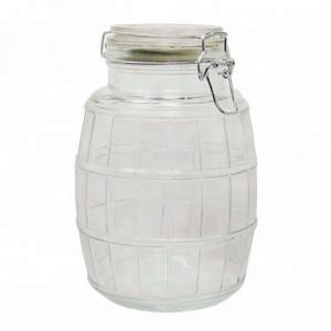 Bucket shaped clip top glass jar 4.5l, 200mm dia.x 260mm h Bucket shaped clip top glass jar 4.5l, 200mm dia.x 260mm h