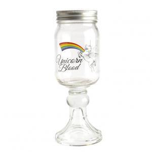 Mason jar drinking glass on stem, 80mm dia.x 230mm h