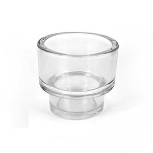 Glass candle holder, 83mm dia.x 75mm h