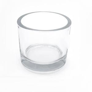 Glass candle holder, 90mm dia.x 80mm h
