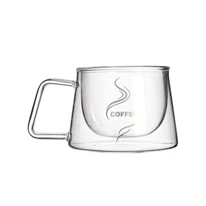 Double walled beer glass with handle, 95mm dia.x 70mm h