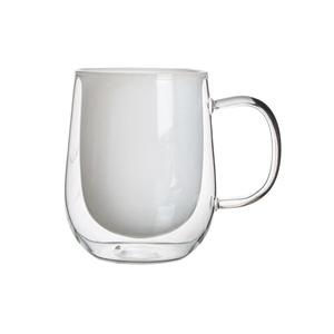 Double wall glass mug, 95mm dia.x 118mm h