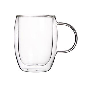 Double wall glass mug, 95mm dia.x 120mm h