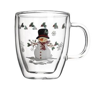 Double wall glass mug, 85mm dia.x 103mm h