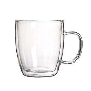 Double wall glass mug, 102mm dia.x 118mm h