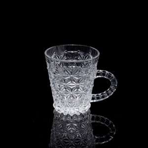 Glass coffee mugs, 73mm dia.x 81mm h