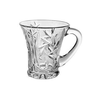 Small glass mugs for tea drinking, 86mm dia.x 94mm h