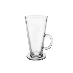 Tea coffee irish latte glass coffee mug with handle, 85mm dia.x 151mm h