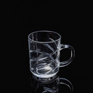 Glass coffe mugs, 73mm dia.x 90mm h