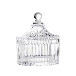 Ribbed glass candle jar, 105mm dia.x 125mm h Ribbed glass candle jar, 105mm dia.x 125mm h