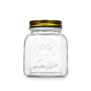 550g glass storage jar with metal lid, 107mm dia.x 127mm h