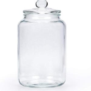 Glass storage container, 162mm dia.x 230mm h