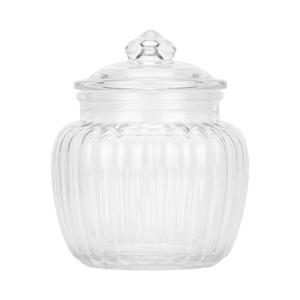 Clear glass storage jar, 115mm dia.x 145mm h Clear glass storage jar, 115mm dia.x 145mm h
