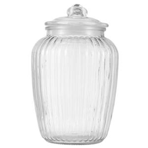 Glass storage jar, 140mm dia.x 185mm h