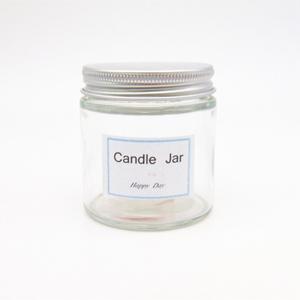 Round customized painted iridescent glass candle jars with lid, 61mm dia.x 65mm h