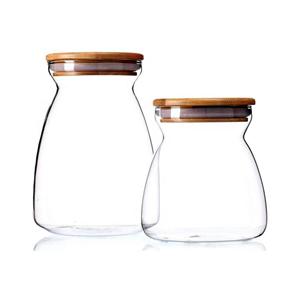 Glass storage jar, 110mm dia.x 155mm h