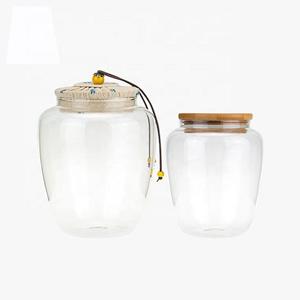 High borosilicate glass storage jar, 100mm dia.x 120mm h