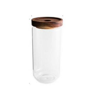 Glass storage jar, 90mm dia.x 190mm h