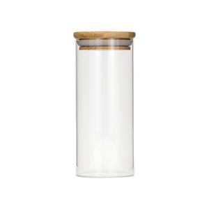 High borosilicate glass storage jar, 95mm dia.x 200mm h