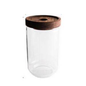 Glass storage jar, 90mm dia.x 150mm h