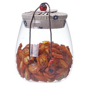 High borosilicate glass storage jar, 120mm dia.x 140mm h