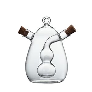 Clear glass oil and vinegar bottle, 60mm dia.x 140mm h