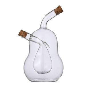 2 in 1 glass olive oil and vinegar cruet dispenser bottle, 100mm dia.x 210mm h