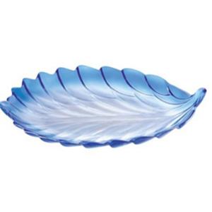 Glass fruit tray creative glass fruit bowl leaf shape glass dishes, 290mm dia.x 40mm h