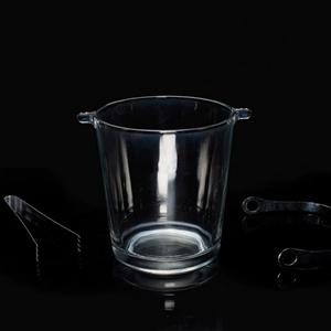 Glass ice bucket, 122mm dia.x 133mm h