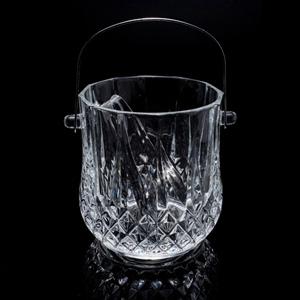 Glass ice bucket with hand, 119mm dia.x 134mm h Glass ice bucket with hand, 119mm dia.x 134mm h