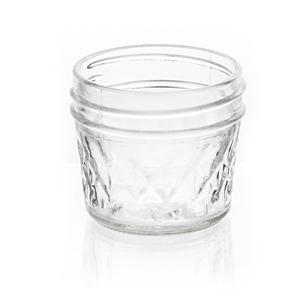 Glass jar harlequin pattern with metal lid, 73mm dia.x 62mm h